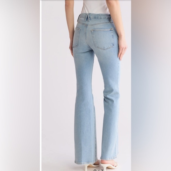 Good American | Good Legs Flare Denim Jeans Light Wash Plus Size 18 - Picture 3 of 12